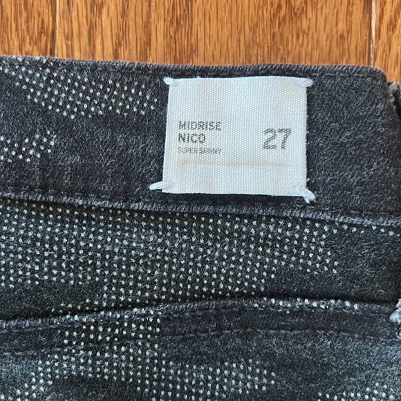 HUDSON CAMOUFLAGE WOMEN BLACK AND GRAY NICO MIDRISE SUPER SKINNY SIZE 27 - Picture 7 of 8